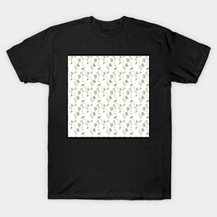 Seamless ecology pattern with hand drawn leaves T-Shirt